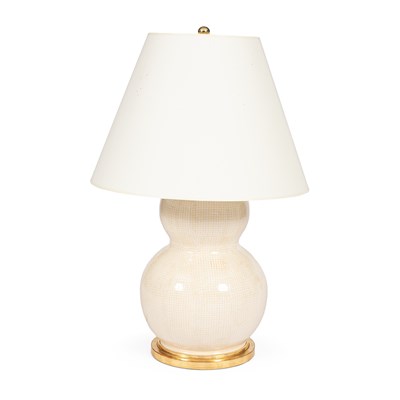Lot 574 - A double-gourd shaped table lamp