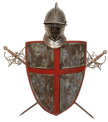 Lot 575 - A reproduction armour wall display
