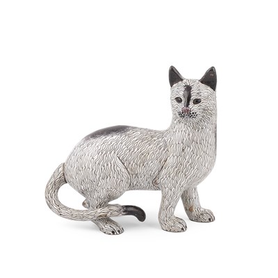 Lot 197 - A Chinese cloisonné figure of a cat