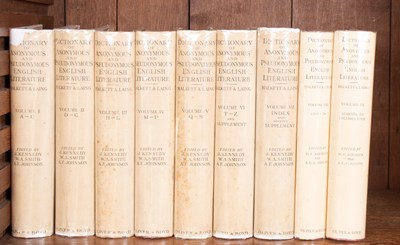 Lot 923 - Kennedy (Dr James, et al.) Dictionary of Anonymous and Pseudonymous English Literature