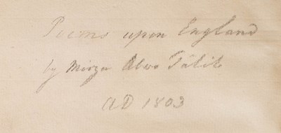 Lot 76 - Abu Talib Khan (Mirza) Manuscript volume of Persian Poems, India, AH 1218 (1803–04)