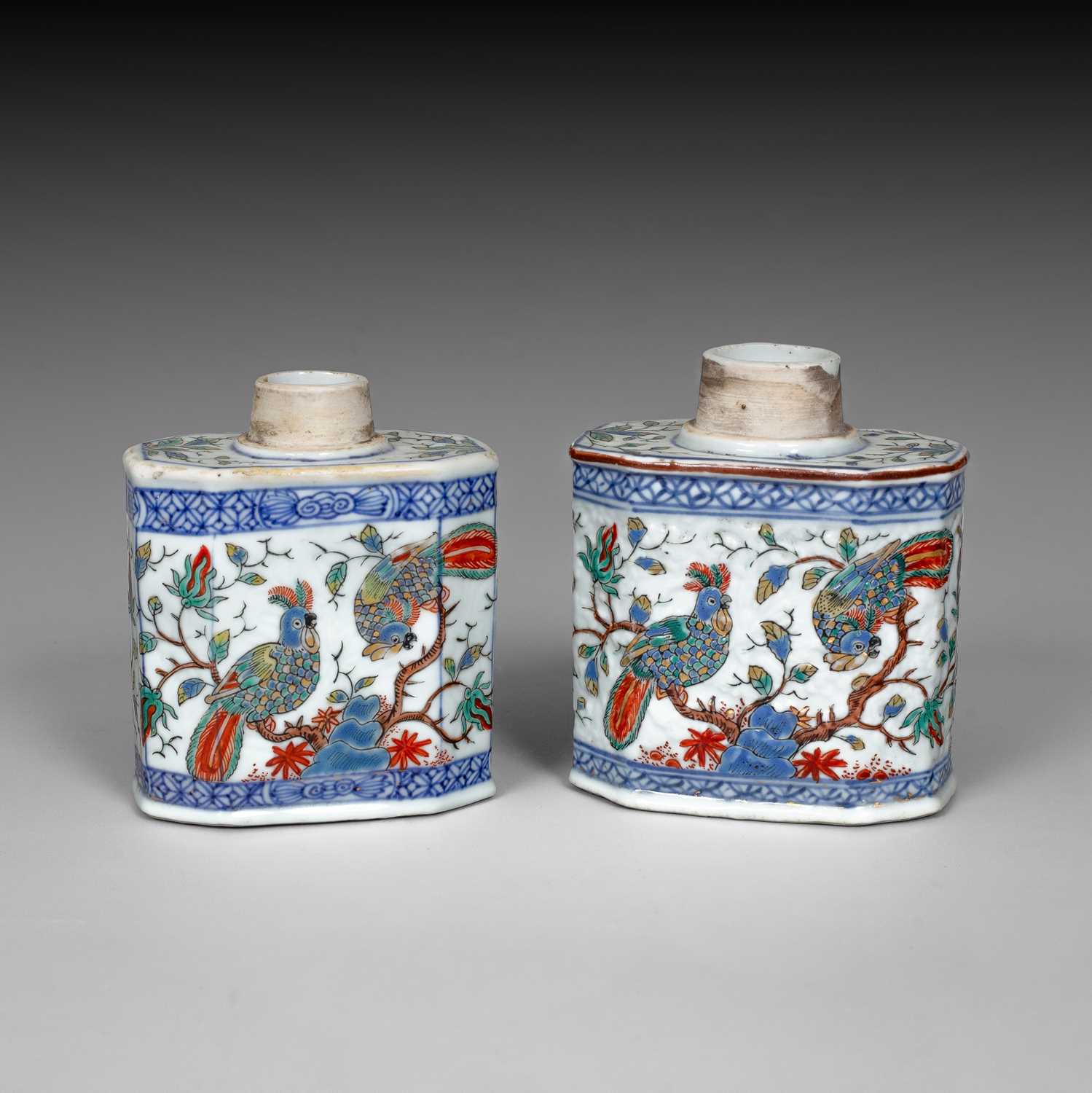 Lot 315 - Two Chinese porcelain Dutch-decorated tea canisters