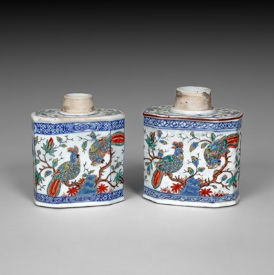 Lot 315 - Two Chinese porcelain Dutch-decorated tea canisters