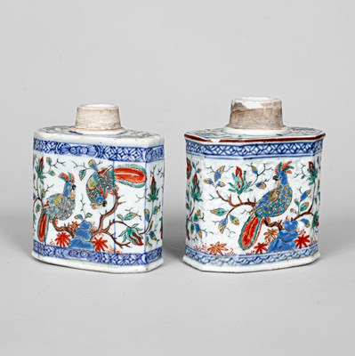 Lot 315 - Two Chinese porcelain Dutch-decorated tea canisters