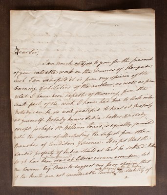 Lot 939 - Burke (Edmund, 1729-1797) Manuscript Autograph Letter